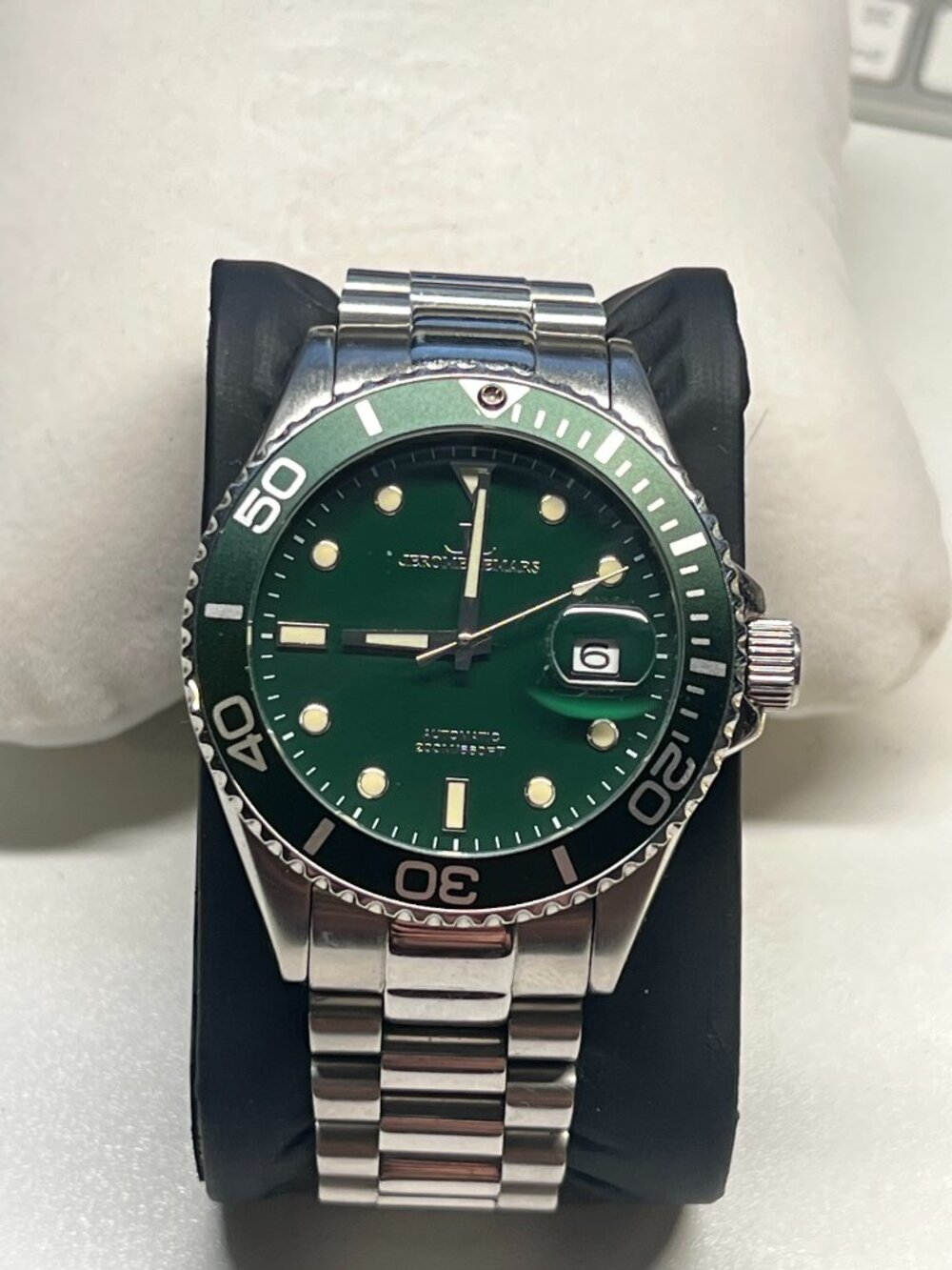 Jerome Lemars Rodin Green Bezel Green Dial 44mm Automatic Dive Watch Steel